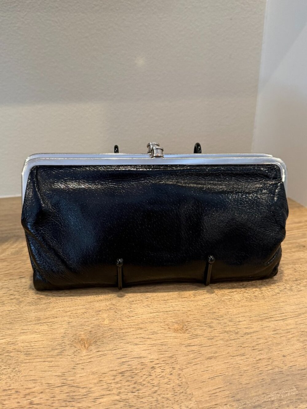 HOBO International Black Bifold Lauren Clutch Hobo Wallet